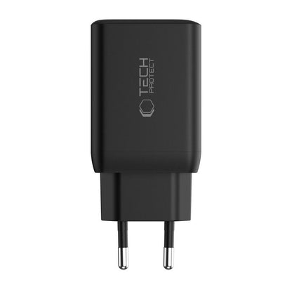 Chargeur réseau Tech-Protect NC45W, 45W, 3A, 2 x USB-C, noir 