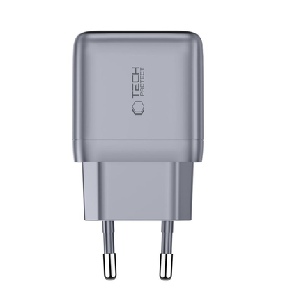 Chargeur Secteur Tech-Protect NC45W Display, 45W, 3A, 1 x USB-C, Gris