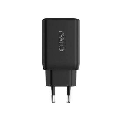 Chargeur réseau Tech-Protect NC45W, 45W, 3A, 2 x USB-C, noir 