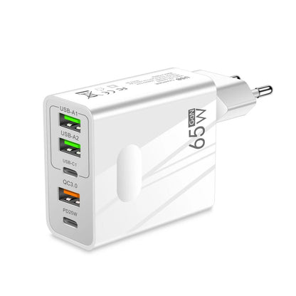 Chargeur réseau Techsuit CHC1 PentaXPower, 25W, 3A, 3 x USB-A - 2 x USB-C, Blanc