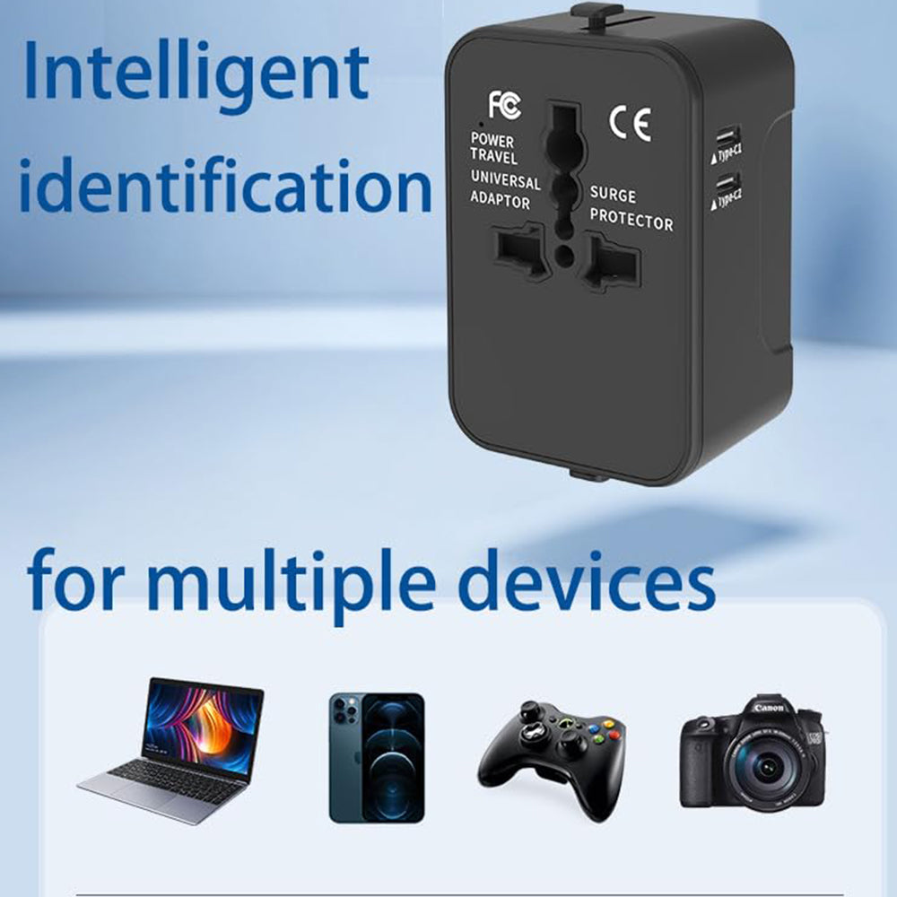 Chargeur Réseau Techsuit HHT202-2C Travel, 15W, 3A, 2 x USB-C, Blanc