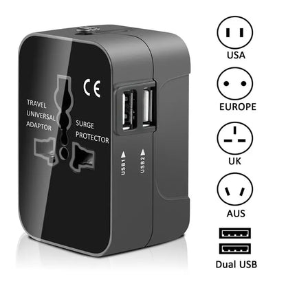 Chargeur réseau Techsuit HHT202 Travel, 10W, 2A, 2 x USB-A, Noir