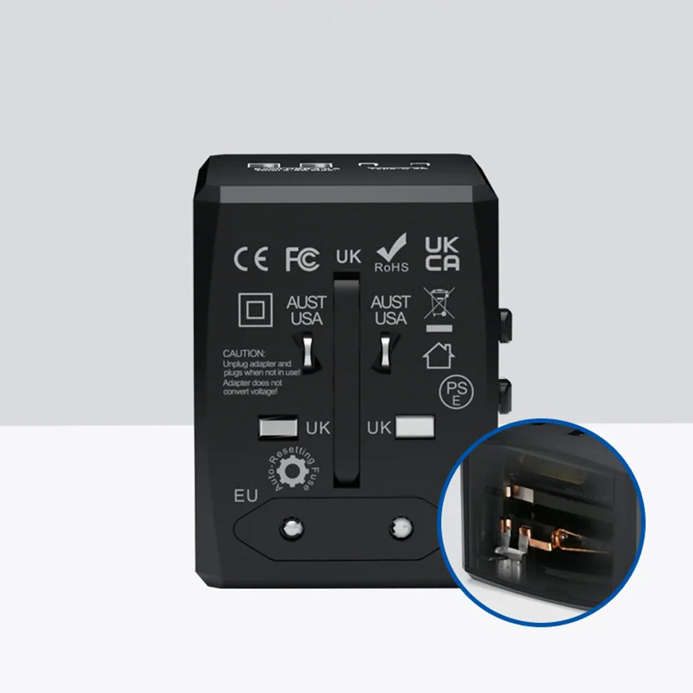 Chargeur Réseau Techsuit HHT904-W2 Travel, 20W, 3A, 2 x USB-A - 2 x USB-C, Blanc