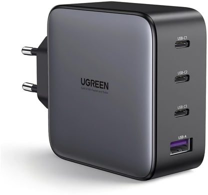 Chargeur réseau UGREEN CD226, 100W, 3A, 1 x USB-A - 3 x USB-C, Noir 