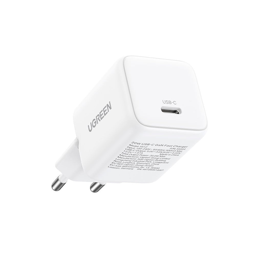 Chargeur Réseau UGREEN X512, 20W, 3A, 1 x USB-C, Blanc