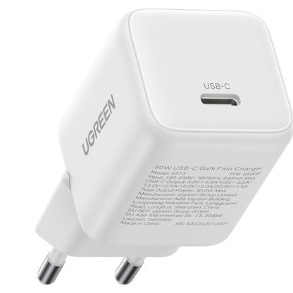 Chargeur Réseau UGREEN X513, 30W, 3A, 1 x USB-C, Blanc