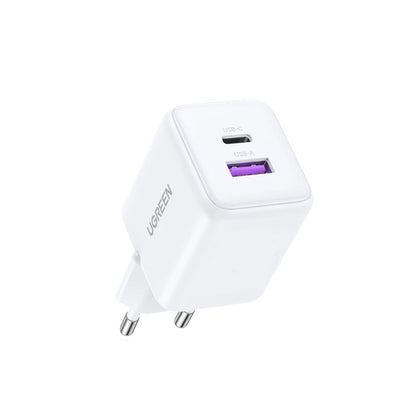 Chargeur Réseau UGREEN X516, 30W, 3A, 1 x USB-A - 1 x USB-C, Blanc