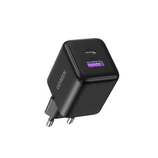 Chargeur Réseau UGREEN X516, 30W, 3A, 1 x USB-A - 1 x USB-C, Noir