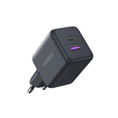 Chargeur Réseau UGREEN X516, 30W, 3A, 1 x USB-A - 1 x USB-C, Gris