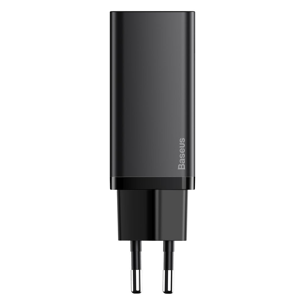 Baseus GaN2 Lite Network Charger, 65W, 3A, 1 x USB-A - 1 x USB-C, Noir CCGAN2L-B01 