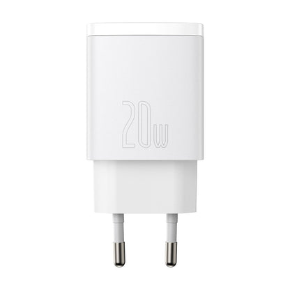 Baseus Chargeur réseau compact, 20W, 3A, 1 x USB-A - 1 x USB-C, blanc CCXJ-B02