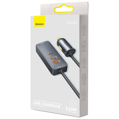 Chargeur de voiture Baseus Share Together, 120W, 3A, 2 x USB-A - 2 x USB-C, Gris CCBT-A0G