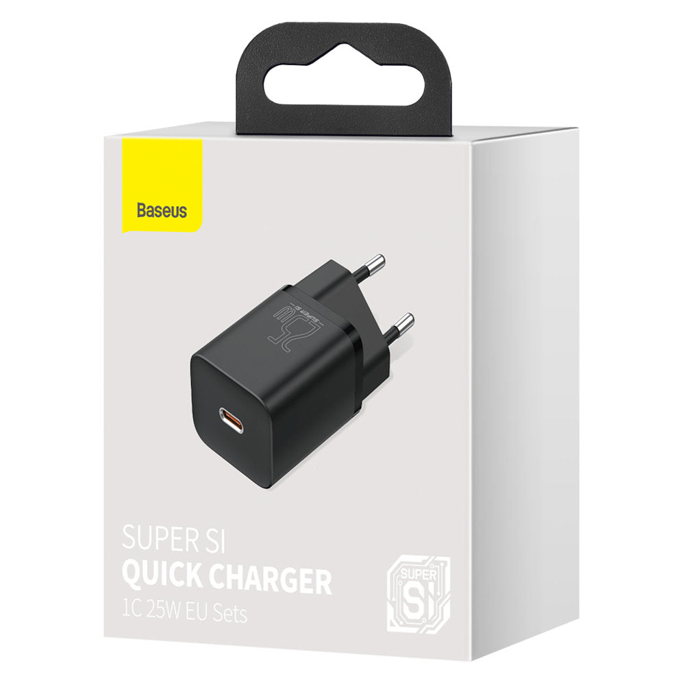 Baseus Super Si Network Charger, 25W, 3A, 1 x USB-C, Noir CCSP020101