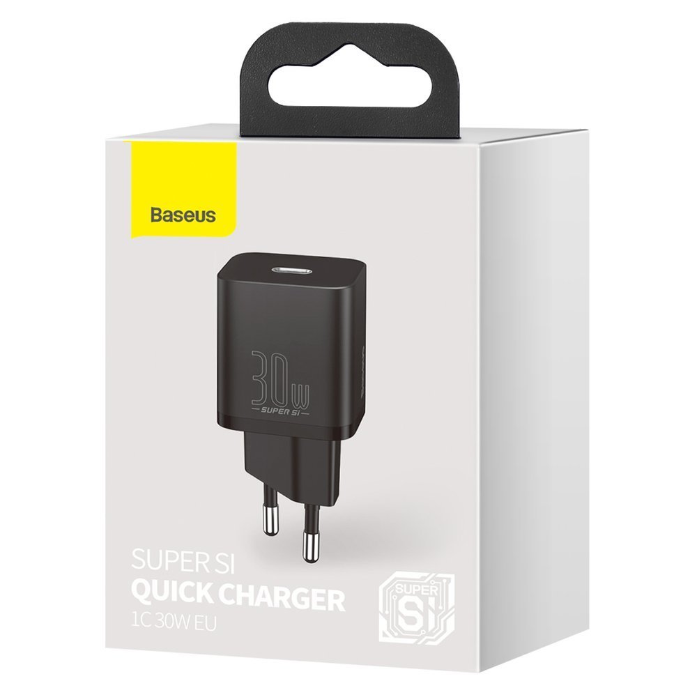 Baseus Super Si Network Charger, 30W, 3A, 1 x USB-C, noir CCSUP-J01 