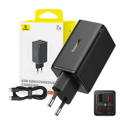 Chargeur réseau USB-C Baseus GaN 6 Pro, 65W, 3,25A, 2 x USB-A - 2 x USB-C, Noir P10162701113113-00 