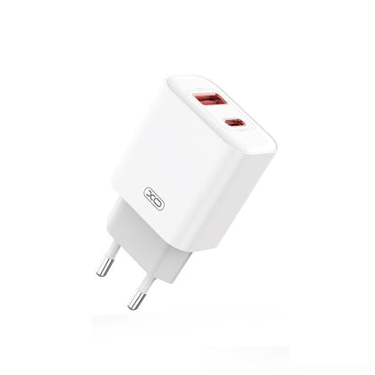 Chargeur réseau avec câble USB-C XO Design CE12, 20W, 3A, 1 x USB-A - 1 x USB-C, blanc