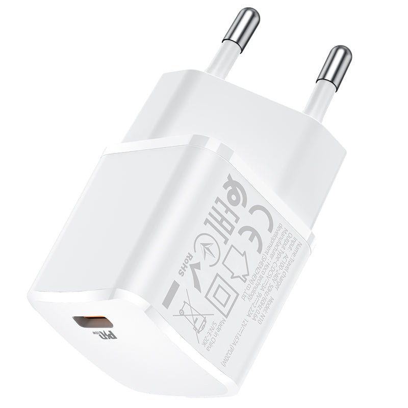 Chargeur réseau HOCO N10, 20W, 3A, 1 x USB-C, blanc