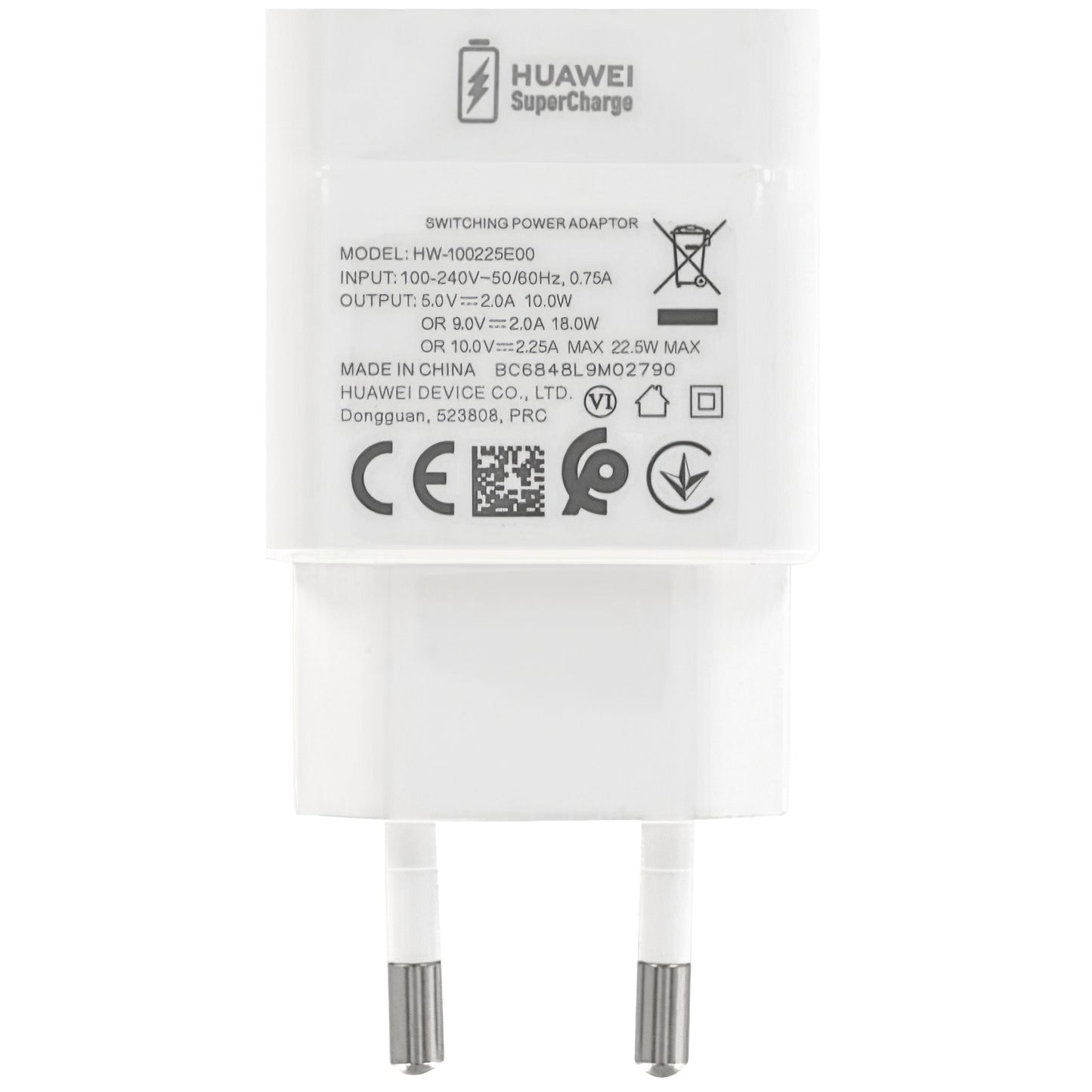 Chargeur réseau Huawei CP404 HW-100225E00, 22.5W, 2.25A, 1 x USB-A, Blanc 02221268