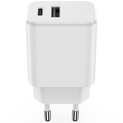 Chargeur réseau Setty, 20W, 3A, 1 x USB-A - 1 x USB-C, blanc