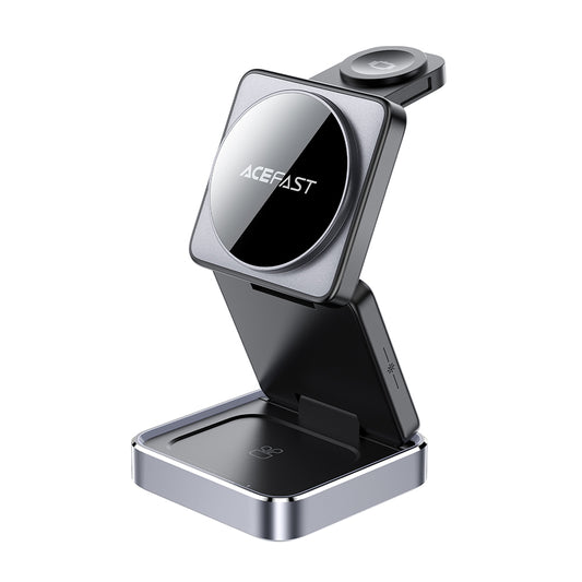 Chargeur Réseau Sans Fil Acefast E21 3en1, 23W, 1.67A, Gris
