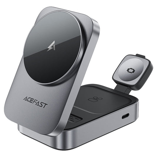 Chargeur Réseau Sans Fil Acefast E22 3en1, 22.5W, 1.67A, Gris
