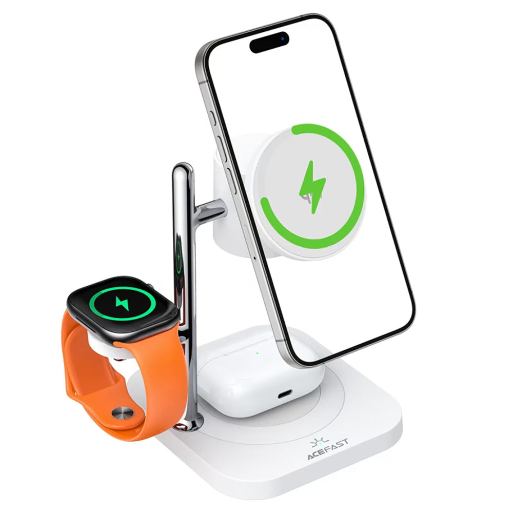 Chargeur Réseau Sans Fil Acefast E39 3en1, 32.5W, Blanc
