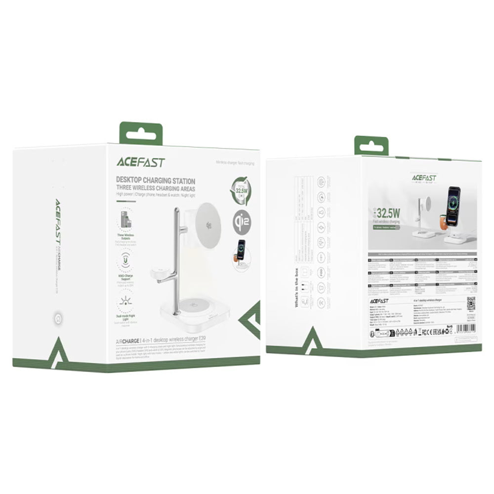 Chargeur Réseau Sans Fil Acefast E39 3en1, 32.5W, Blanc