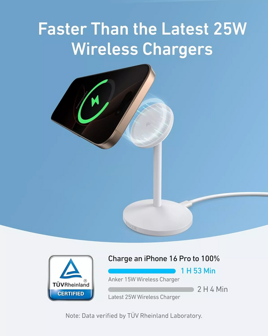 Chargeur Réseau Sans Fil Anker MagGo Stand, 15W, 1.67A, Blanc A25X1H21