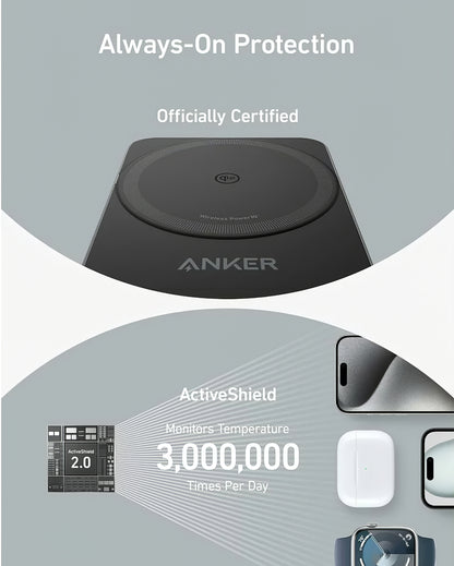 Anker MagGo 3in1 Wireless Network Charger, 15W, 1.67A, Black, Resealed B2557311