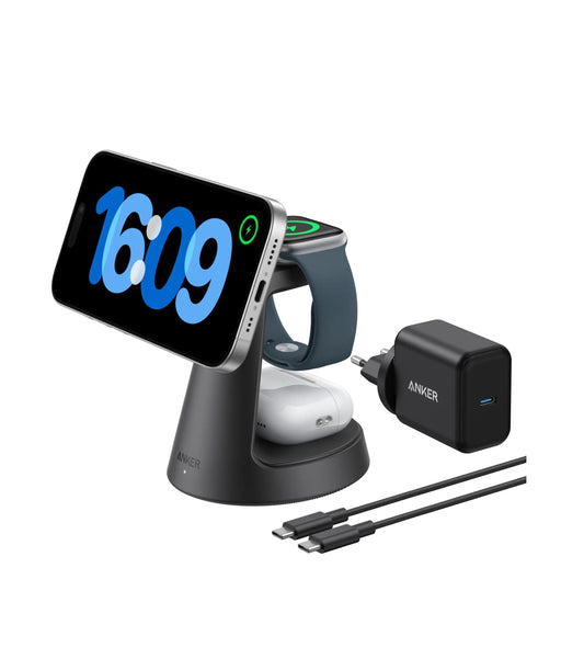 Chargeur Réseau Sans Fil Anker MagGo 3en1, 15W, 1.67A, Noir B25M4G11
