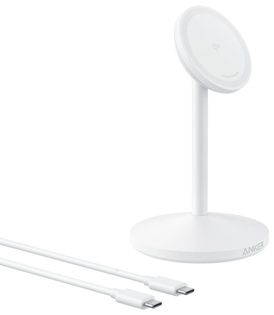 Chargeur Réseau Sans Fil Anker MagGo Stand, 15W, 1.67A, Blanc A25X1H21