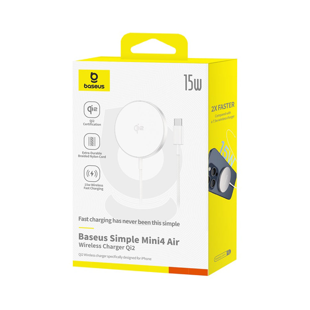 Chargeur Réseau Sans Fil Baseus Simple Mini4 Air, 15W, 1.67A, Argenté P10278200S11-00