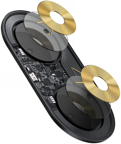 Chargeur Réseau Sans Fil Baseus Simple 2in1, 15W, 1.67A, Transparent WXJK-A01