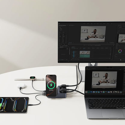 Chargeur Station Baseus Nomos ND11 QI 6en1, 67W, 3.35A, 1 x USB-A - 2 x USB-C - 2 x Schuko, Noir P80015804213-00