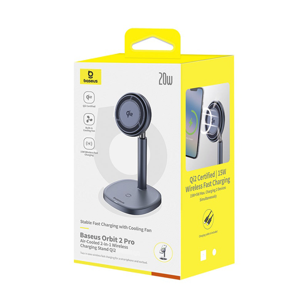 Baseus Orbit 2 Pro 2in1 Wireless Network Charger, 20W, 1.67A, Gray P10273500813-00