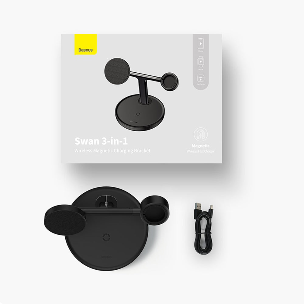 Baseus Swan 3in1 Wireless Network Charger, 20W, 1.67A, P10221302113-Z1