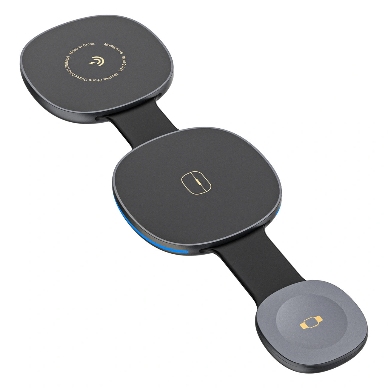 Chargeur Réseau Sans Fil Dudao A11S 3en1, 15W, Noir