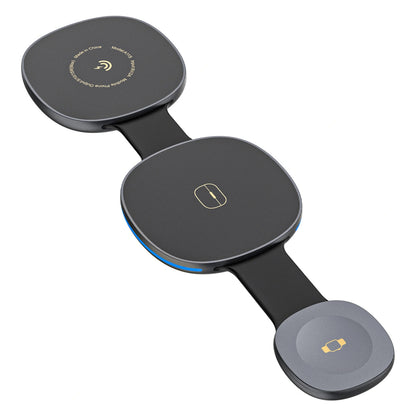 Chargeur Réseau Sans Fil Dudao A11S 3en1, 15W, Noir