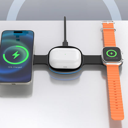 Chargeur Réseau Sans Fil Dudao A11S 3en1, 15W, Noir