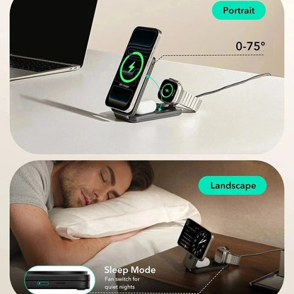 Chargeur Réseau Sans Fil ESR CryoBoost 3en1, 25W, Noir