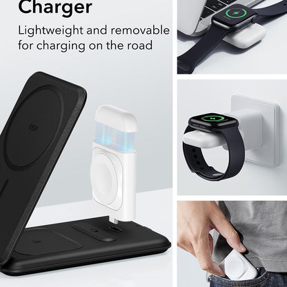 Chargeur Réseau Sans Fil ESR Travel 3en1, 15W, 1.67A, Blanc