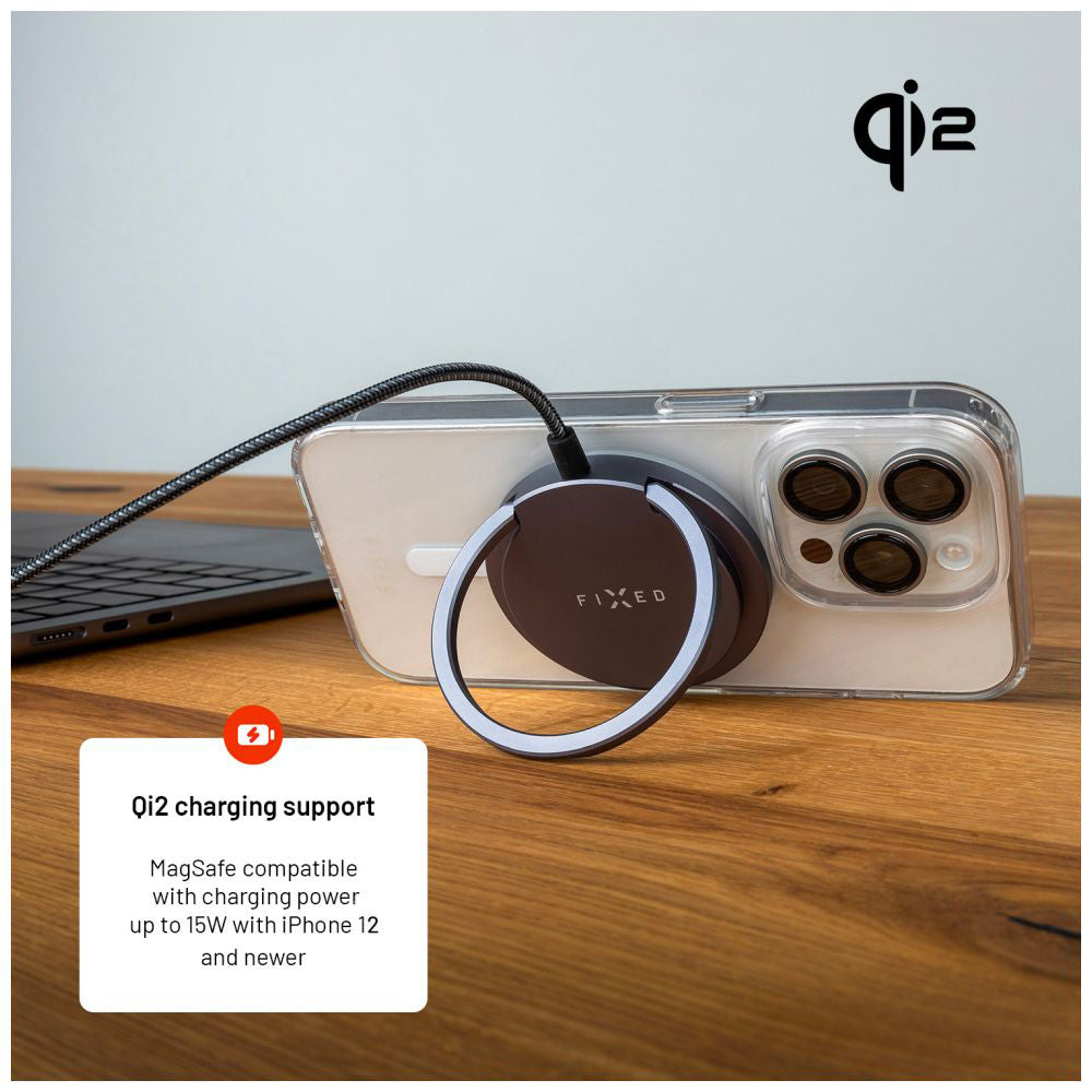 Chargeur Réseau Sans Fil Fixed Ring, 15W, 1.67A, Gris