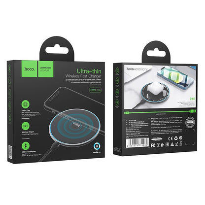 Chargeur Réseau Sans Fil HOCO CW6 Pro, 15W, 1.67A, Noir