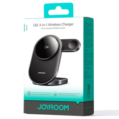 Chargeur Réseau Sans Fil Joyroom JR-W17 3en1, 15W, 1.67A, Noir