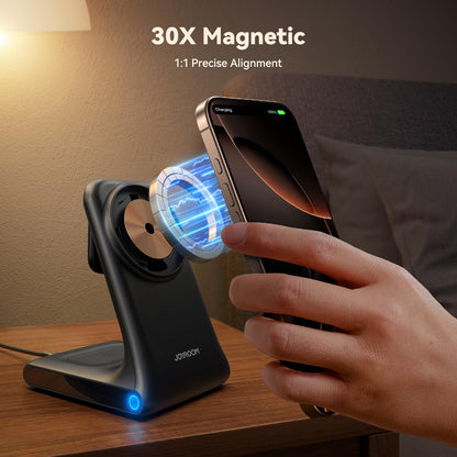 Chargeur Réseau Sans Fil Joyroom JR-W15 3en1, 15W, 1.67A, Noir