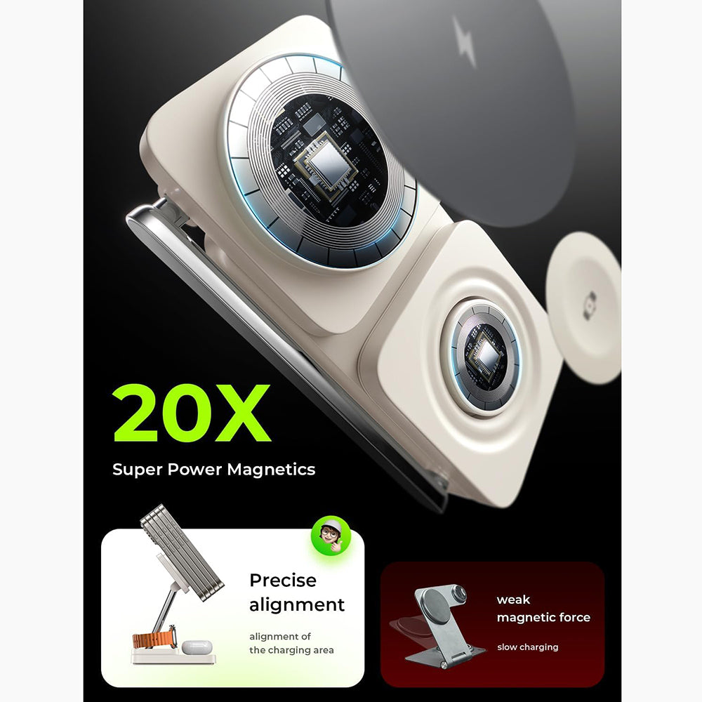 Chargeur réseau sans fil Lisen 3en1, 15W, 1,67A, Blanc YL0223110006