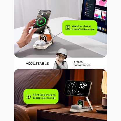 Chargeur réseau sans fil Lisen 3en1, 15W, 1,67A, Blanc YL0223110006