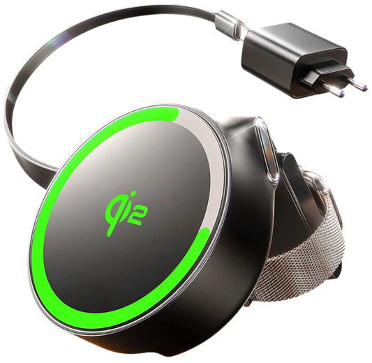Chargeur Réseau Sans Fil Lisen W602 2en1, 15W, 1.67A, Noir YL0324090008