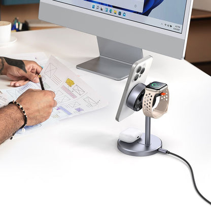 Chargeur Réseau Sans Fil McDodo CH-2462 Swan 3en1, 22.5W, 1.67A, Noir