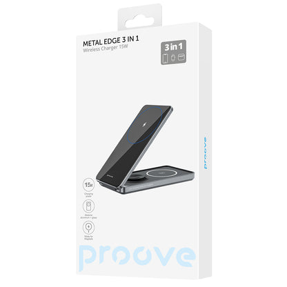 Proove Metal Edge 3in1 Wireless Network Charger, 15W, 1.67A, Gray WSME15010003